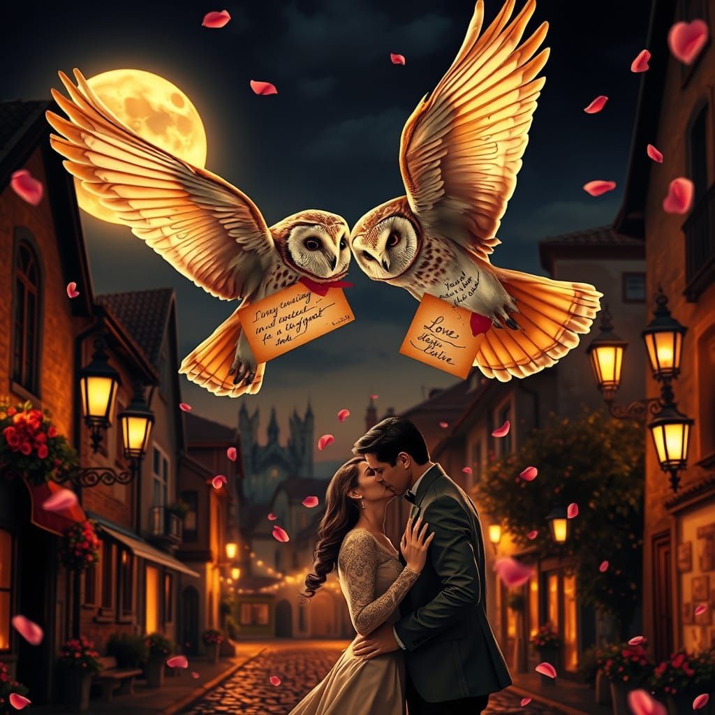 Romantic Valentine's Night Scene in Renaissance Style