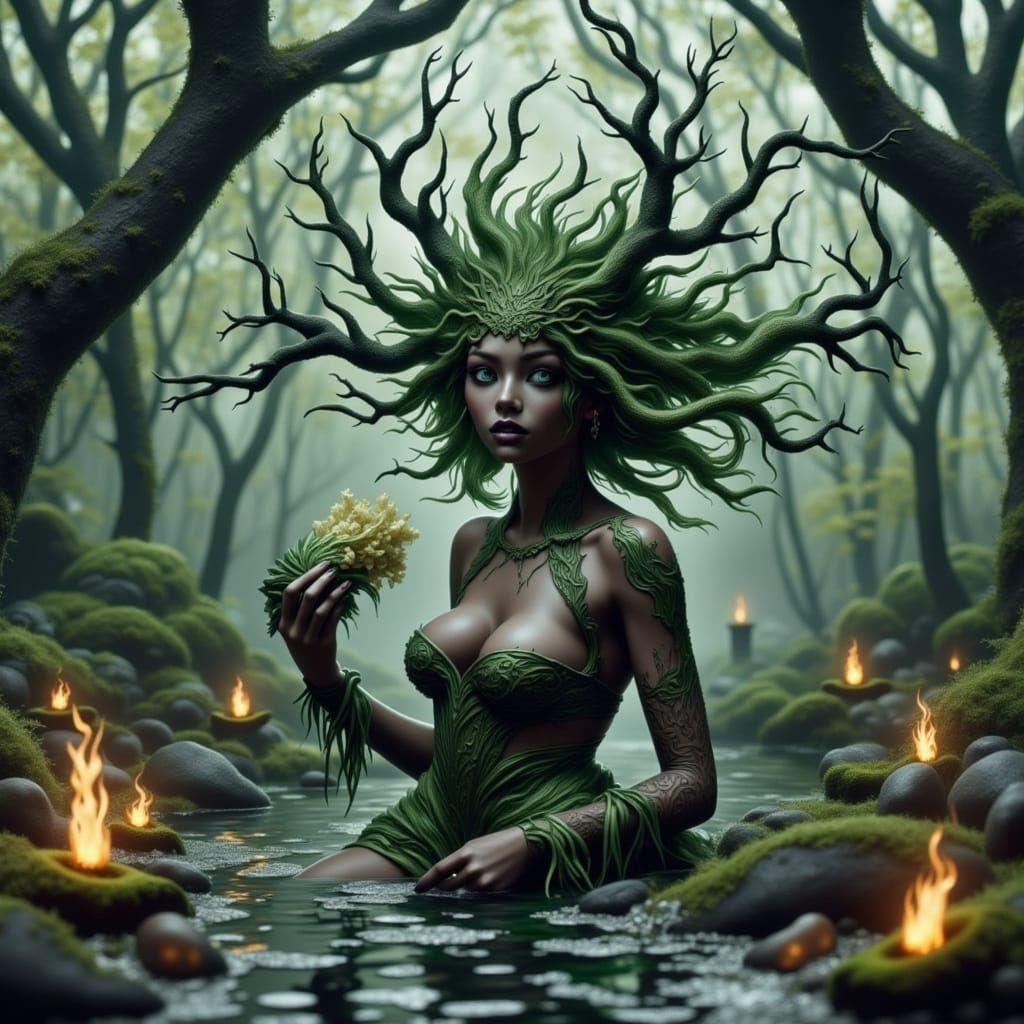 Swamp Witch Queen in Cinematic Film Still