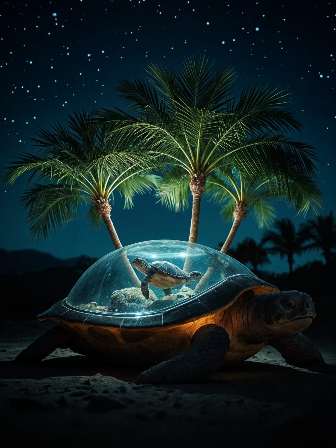 Palm Trees Grow on Ancient Turtle Shell