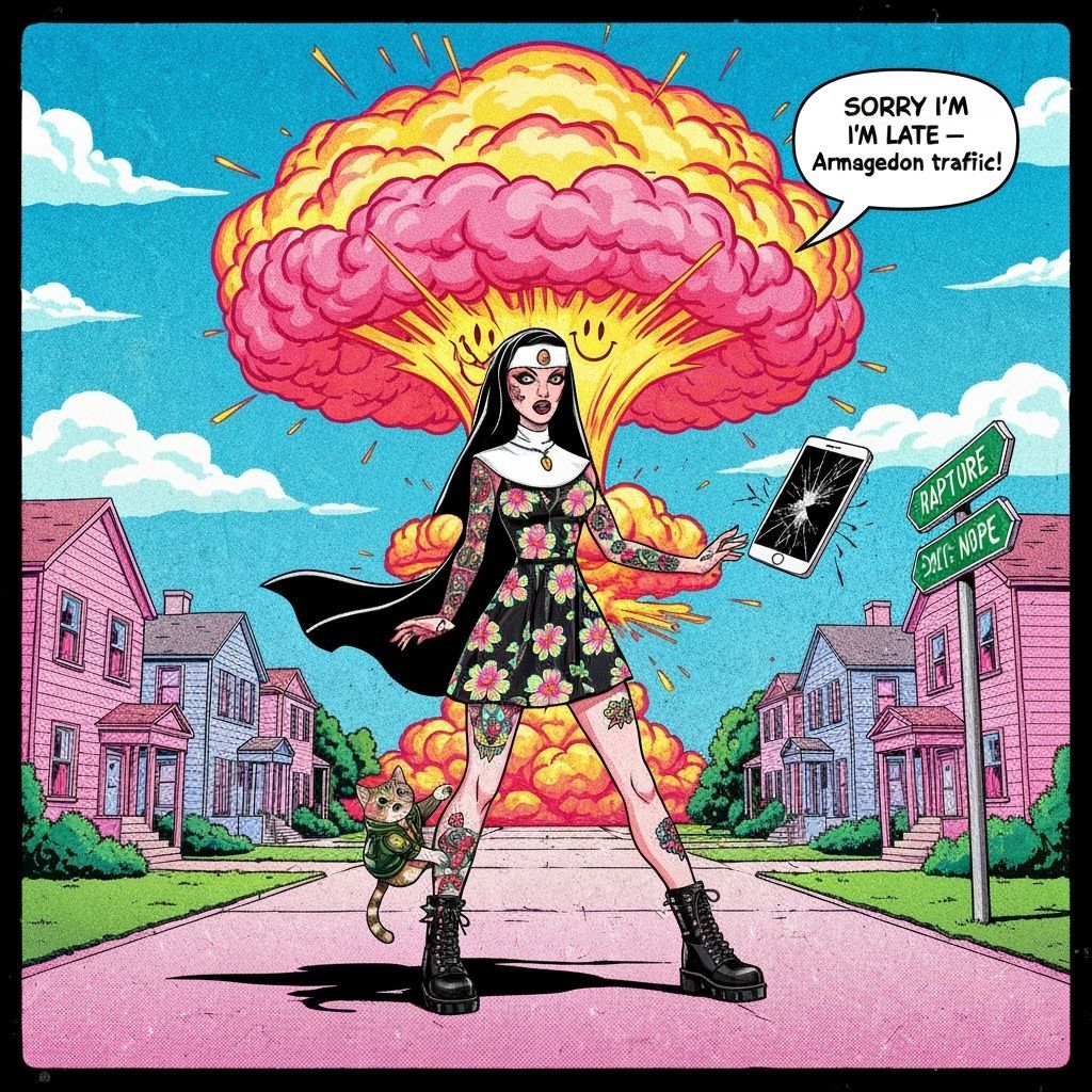 Punk Nun in Apocalyptic Suburbia, Comic Book Style