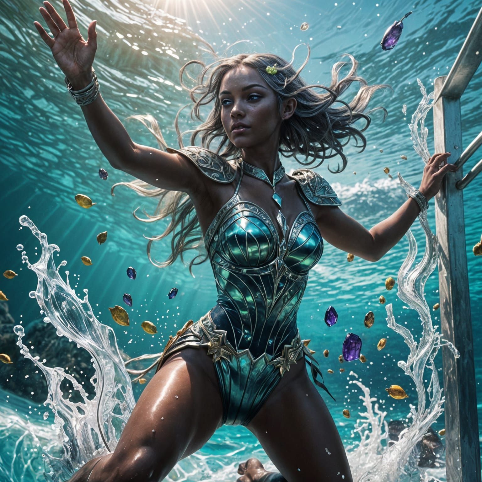 Romulan Drow Diver in Hyper-Realistic Sci-Fi Art