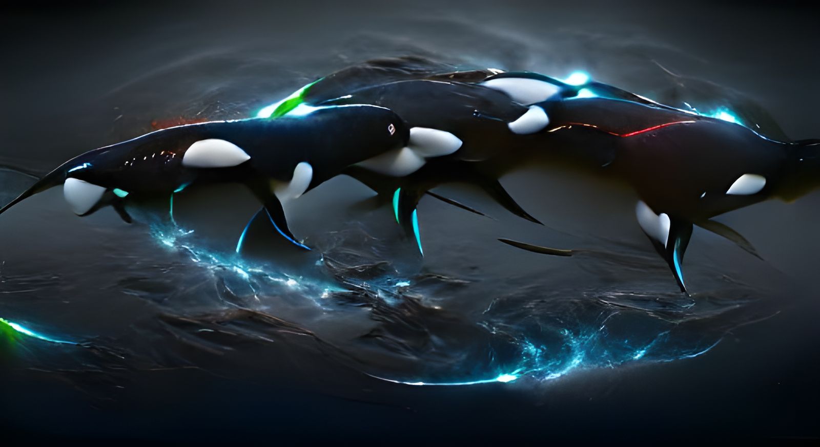 Orca in Darkness: 8K Resolution Concept Art