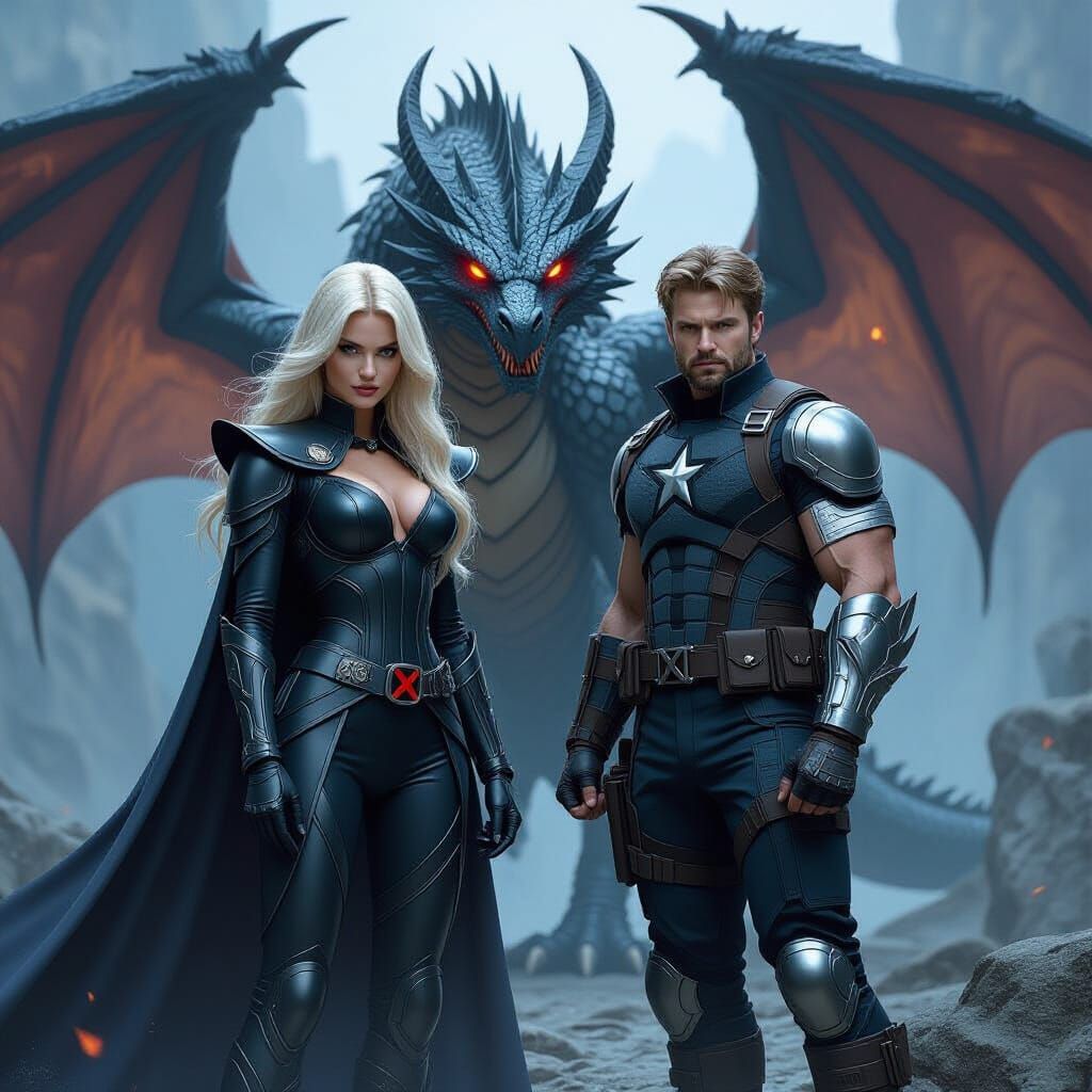 Magik and Winter Soldier in Mystical Setting