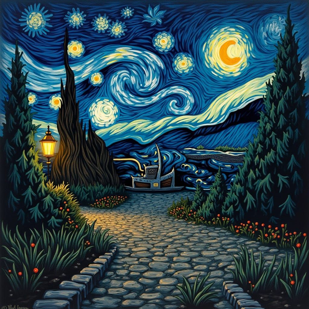 Grimdark Masterpiece in Van Gogh's Style