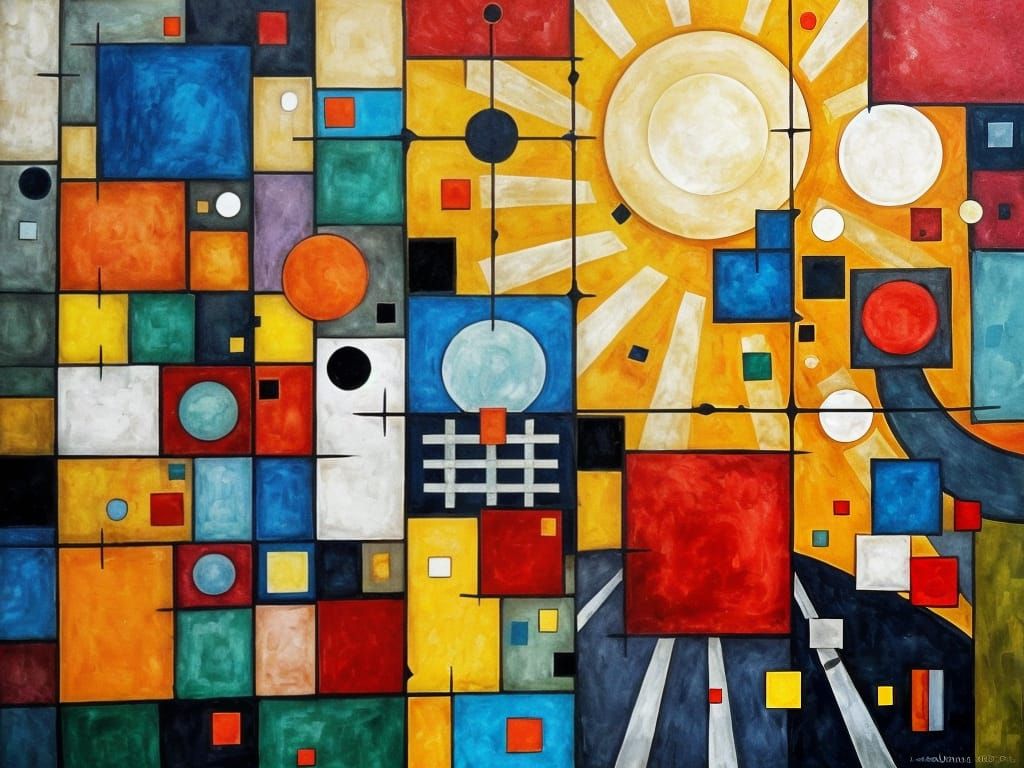 Kaleidoscopic Abstract with Vibrant Squares