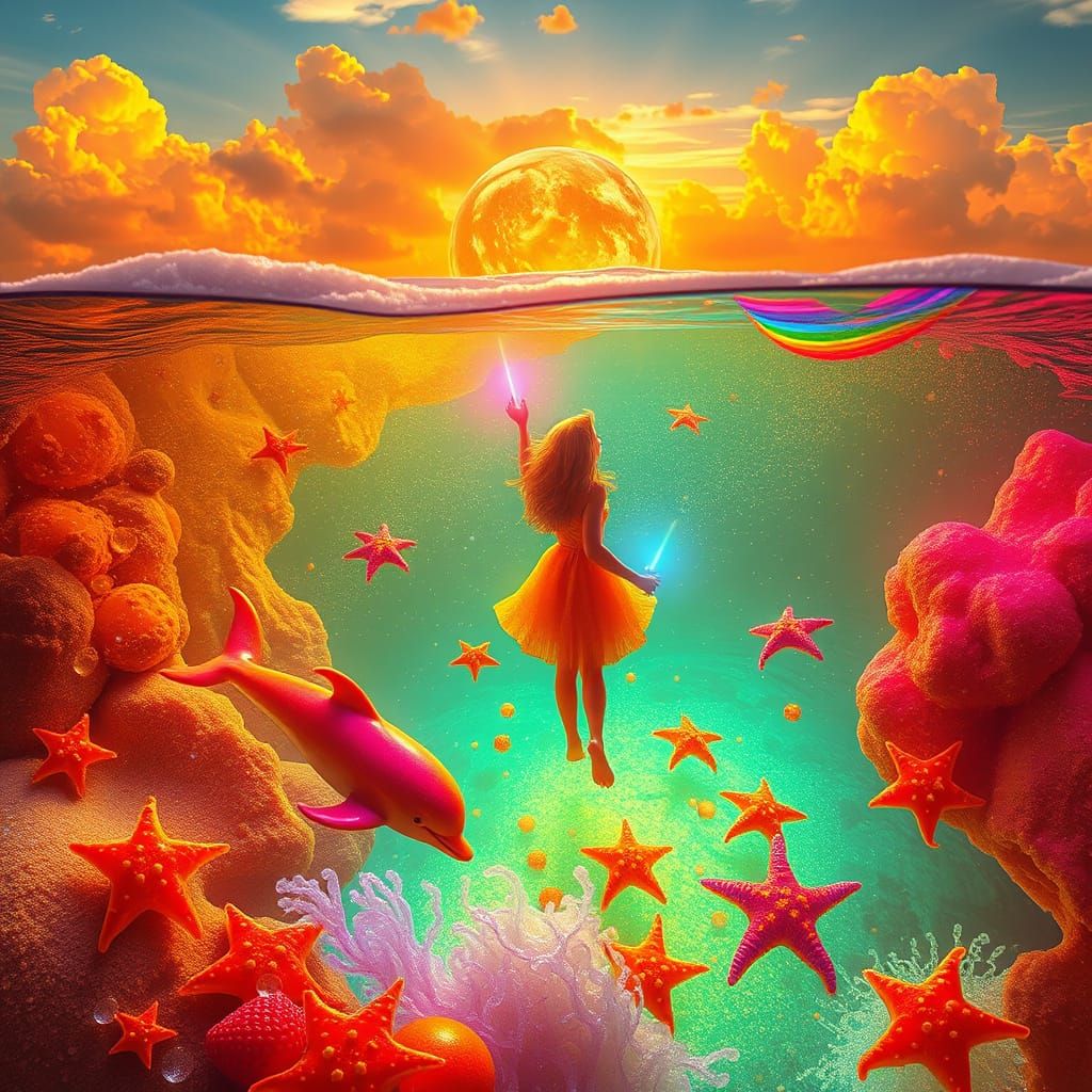 Soda Ocean with Gummy Candy Dolphins