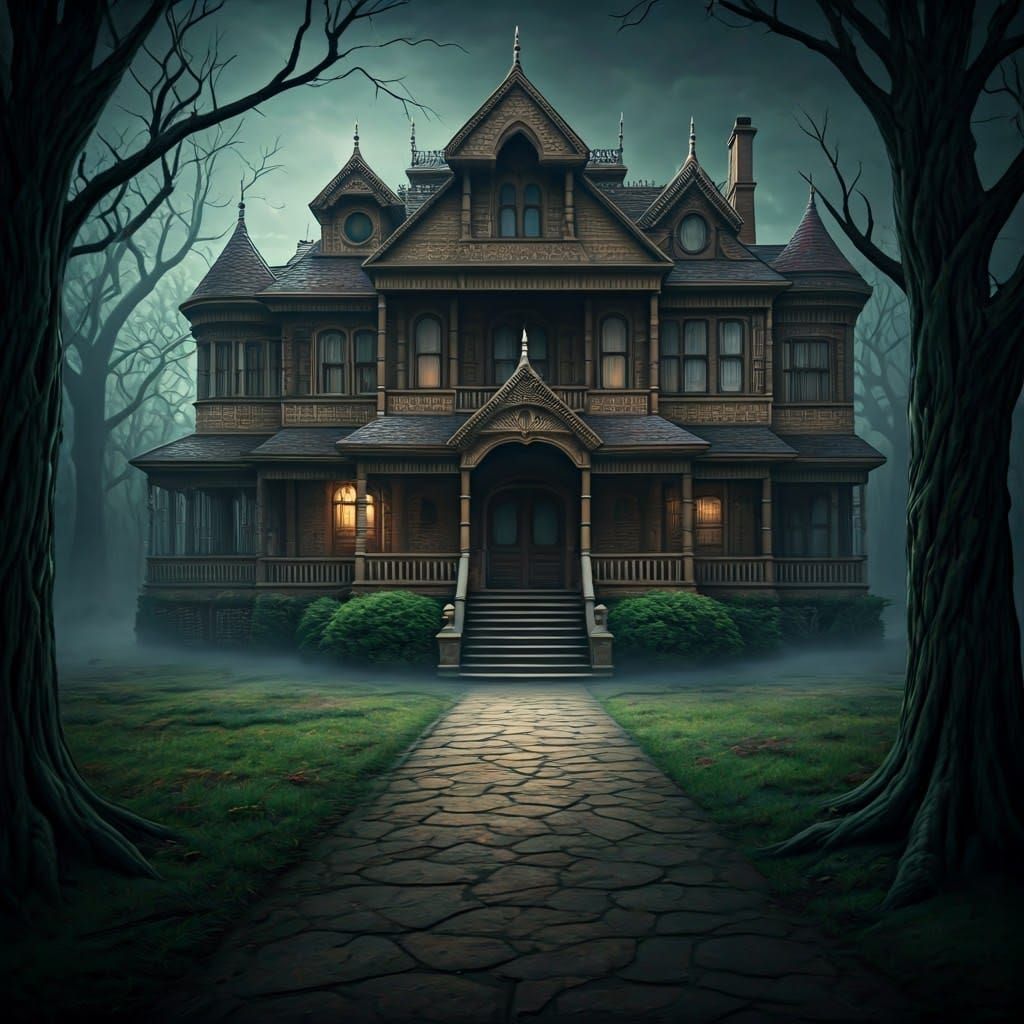 Haunting Victorian Mansion Cloaked in Mystery