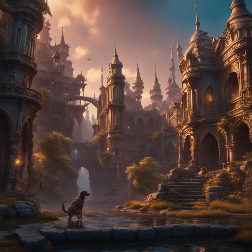 Fantastical Detailed Matte Painting in Deep Color