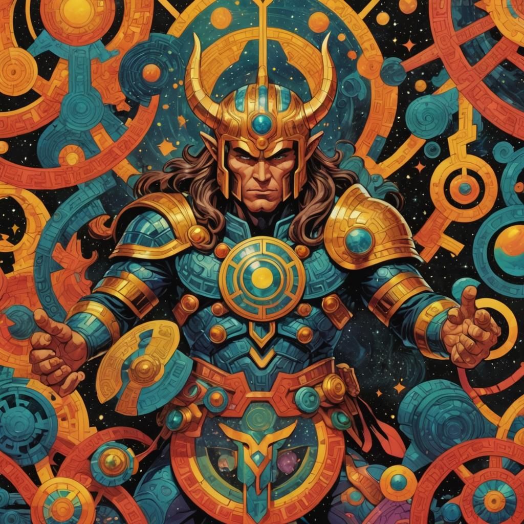 Asgard in Jack Kirby Comic Book Style
