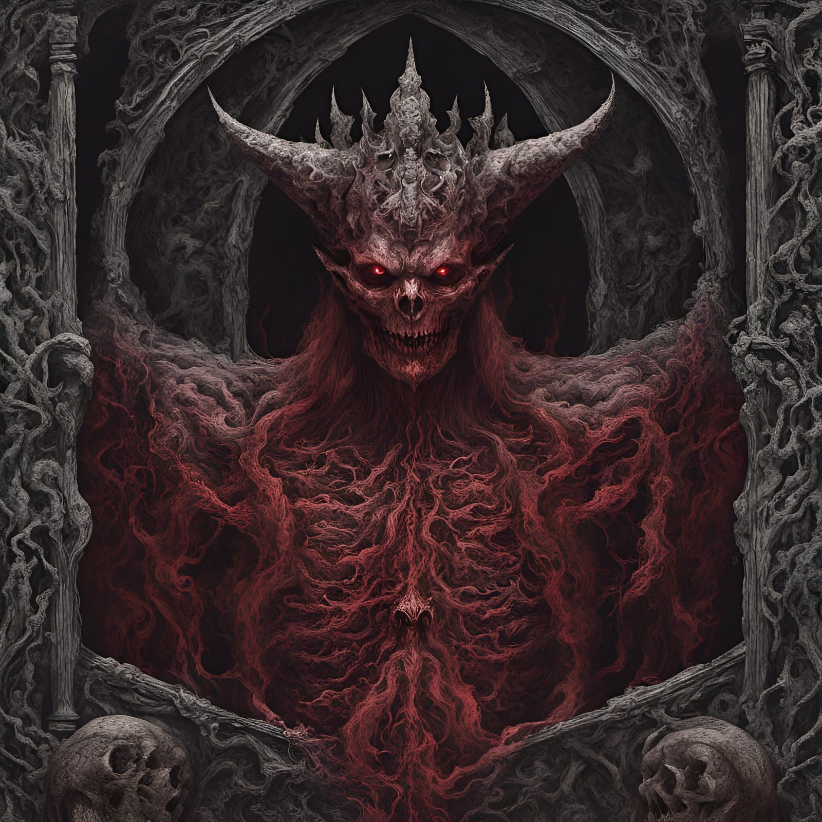 Scary Demon Prince of Hell in Black Metal Style