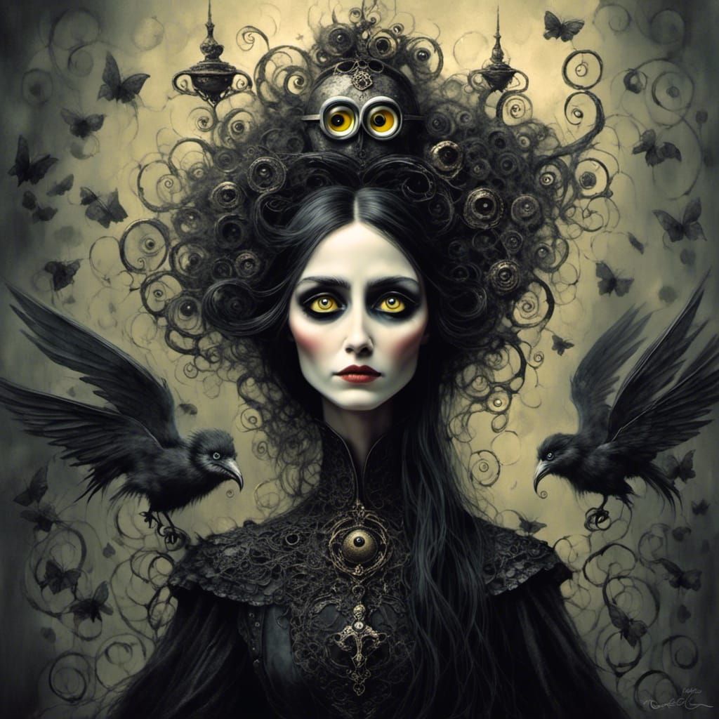 Gothic Mistress of Darkness and Her Minions