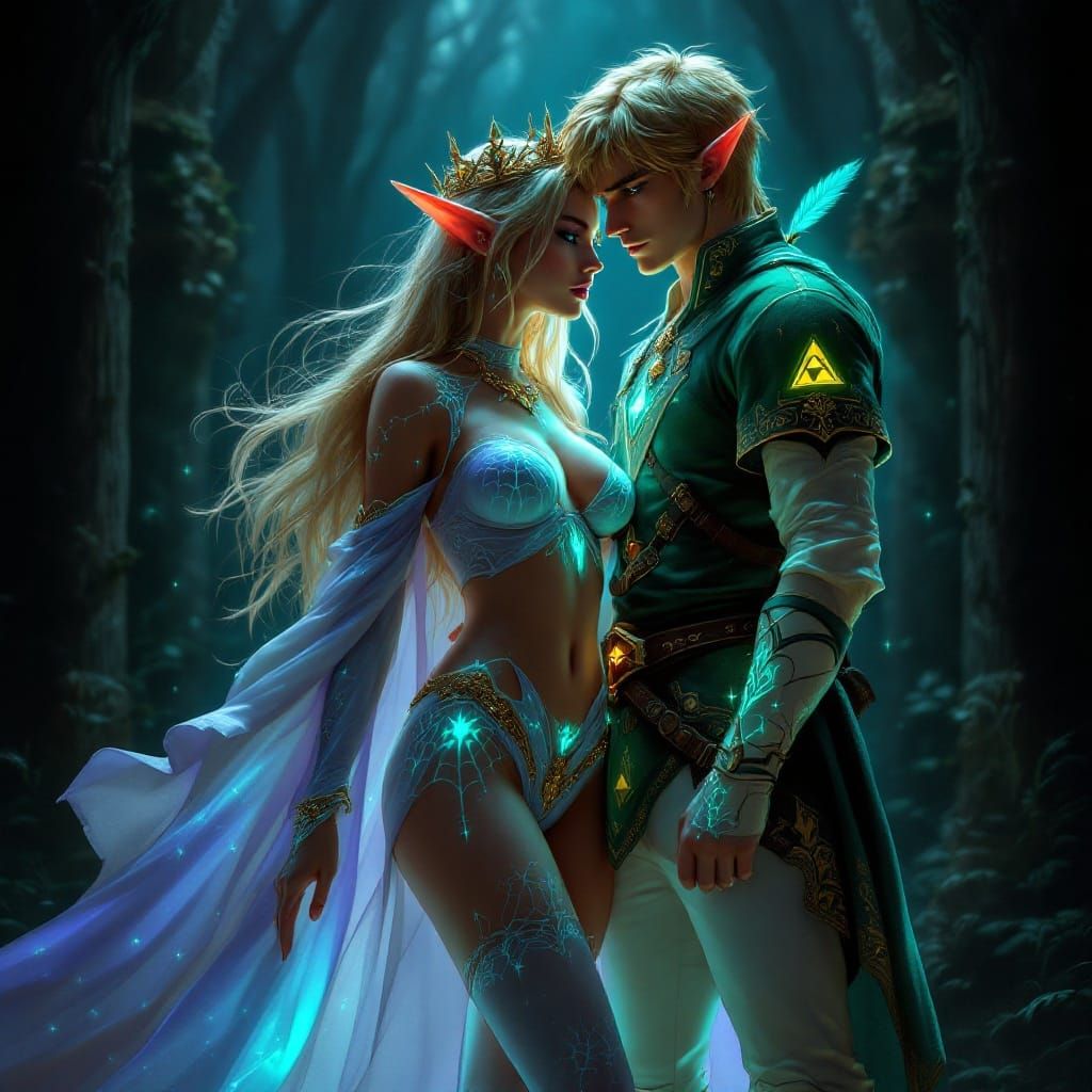 Ethereal Princess Zelda in Enchanting Fantasy Landscape