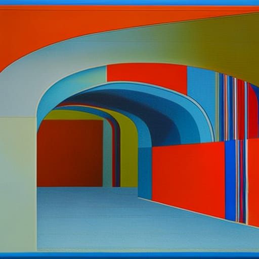 Geometric Archway Made of Colorful Tiles