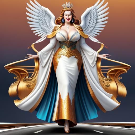 Giant Opera Singer Drives Ship, Cubist Style