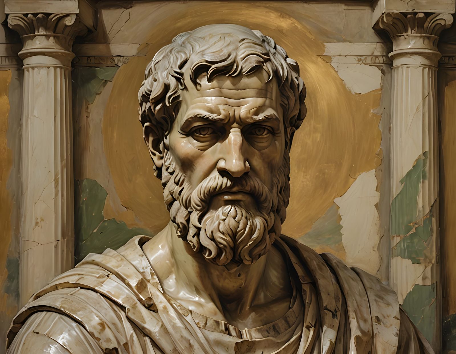 Aristotle in Contemplation, Classical Portrait Painting