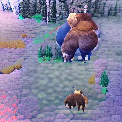 Giant Bear and Moose Together