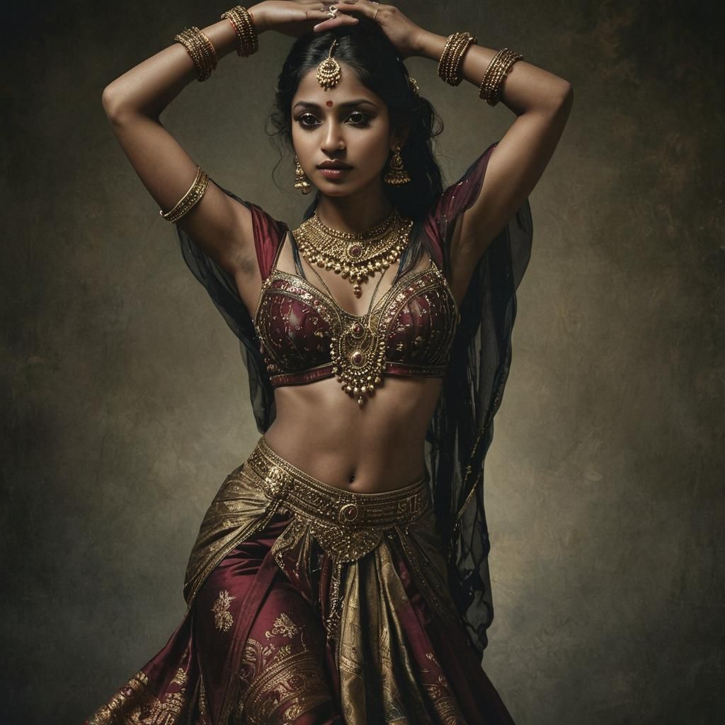 Beautiful and graceful Indian Lavani dancer