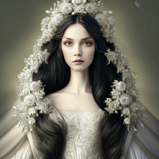 Elegant Christmas Bride in Vintage Style