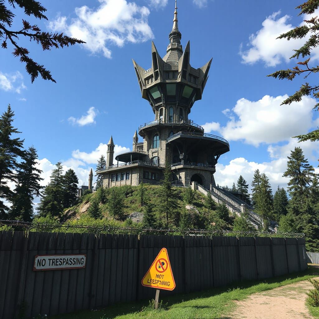 Futuristic Supervillain Tower on Forest Hill