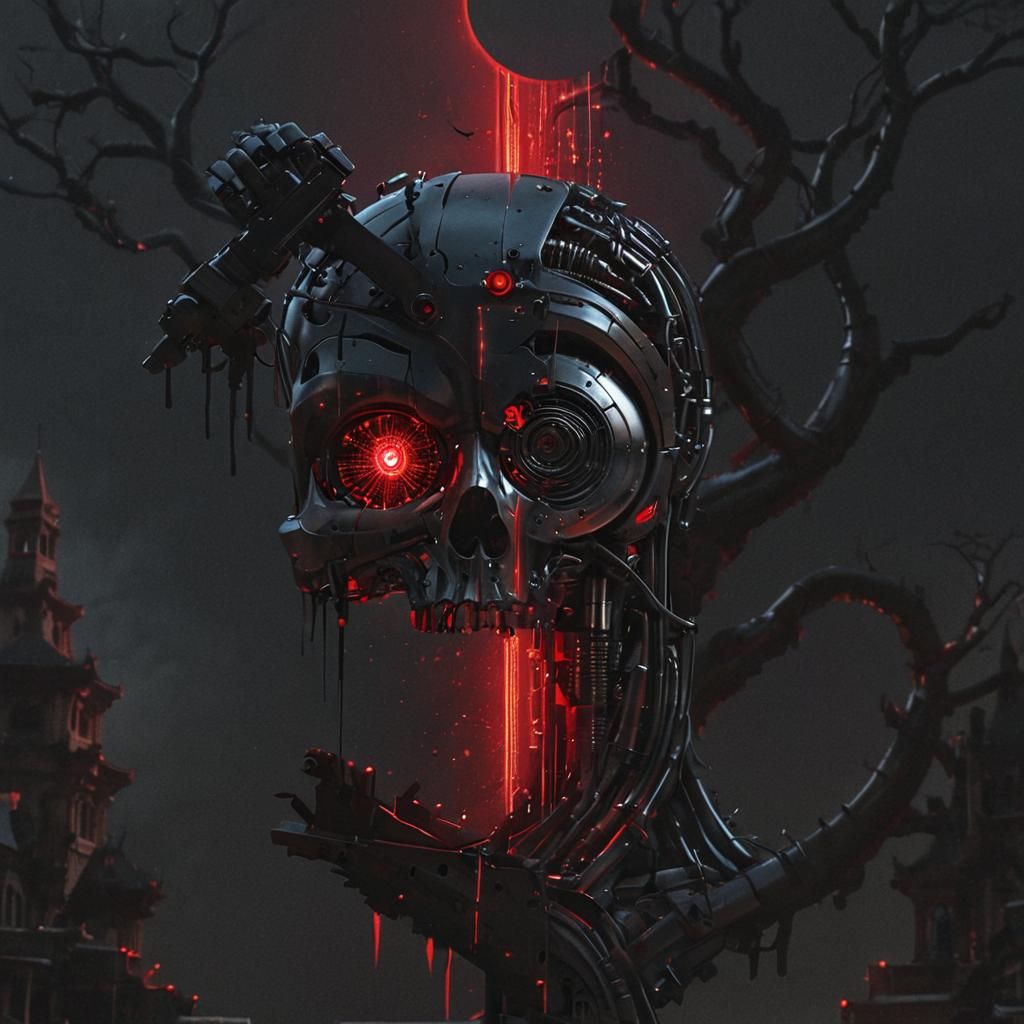 Futuristic Android with Gothic Medieval Elements