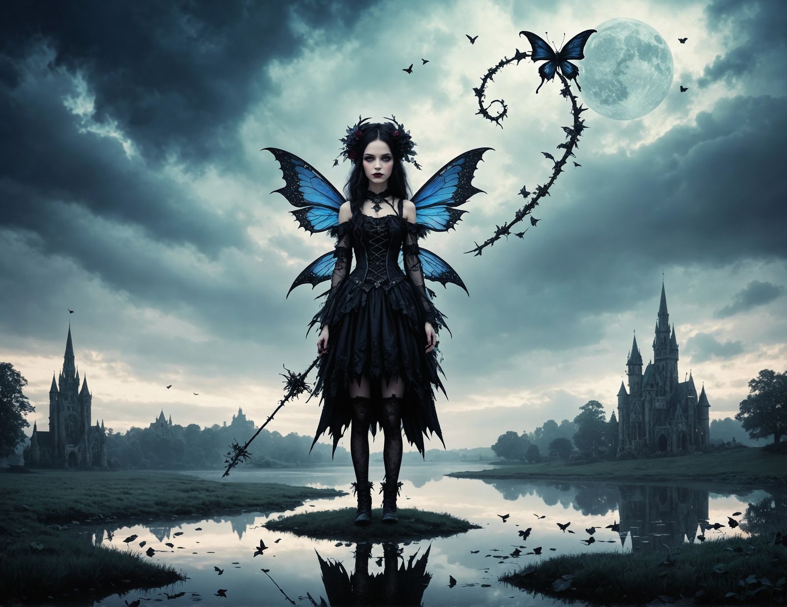 Enchanting Gothic Fairy in Dark Fantasy Style