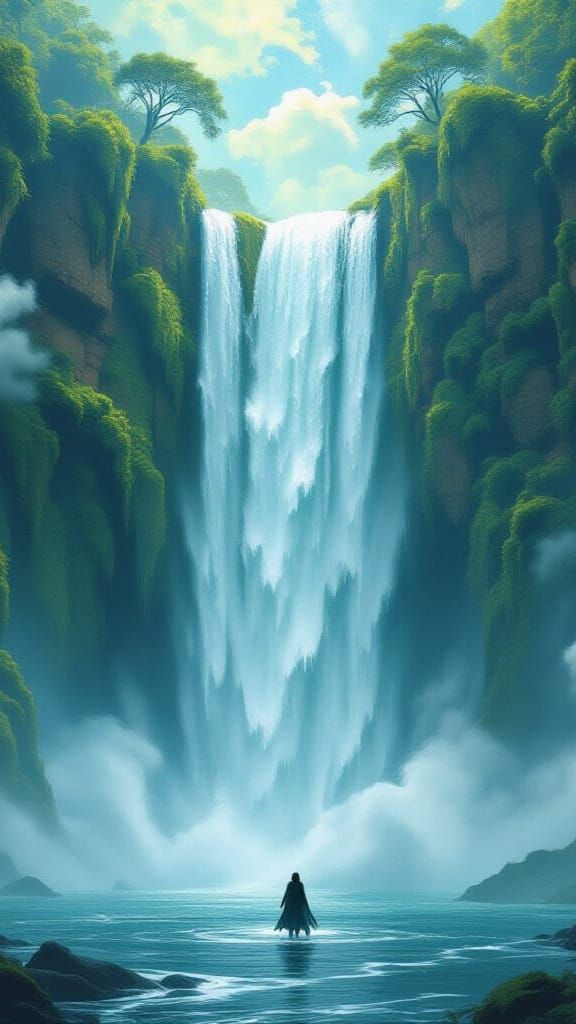 Sinister Hollow Cascade: Dark Fantasy Concept Art