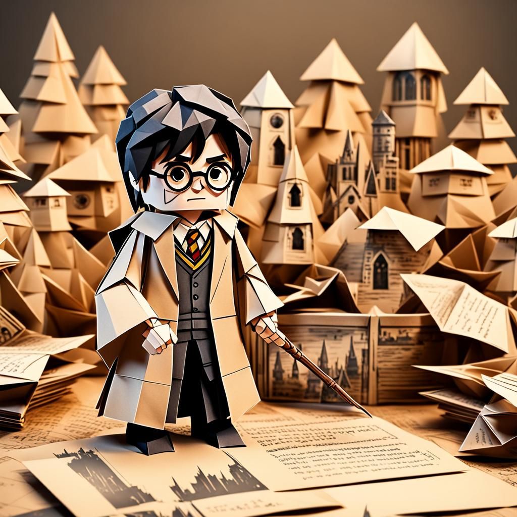 Harry Potter Origami Papercraft in 8K Resolution