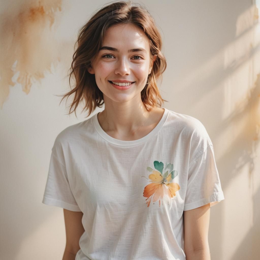 Romantic Couple Portrait in Watercolor Style