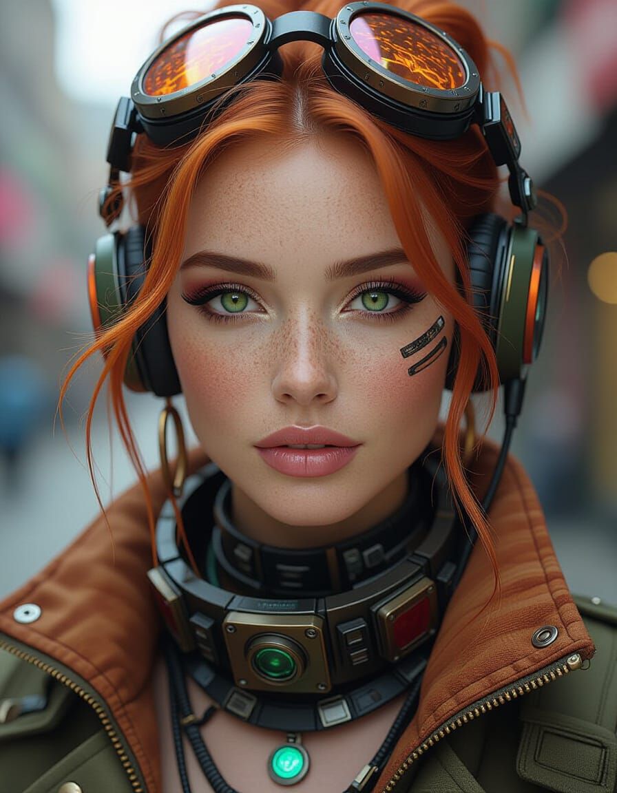 Beautiful Bohemian Cyberpunk Traveller Portrait