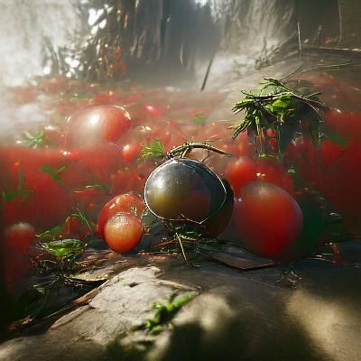 Fresh Tomatoes on the Vine: Garden Bounty