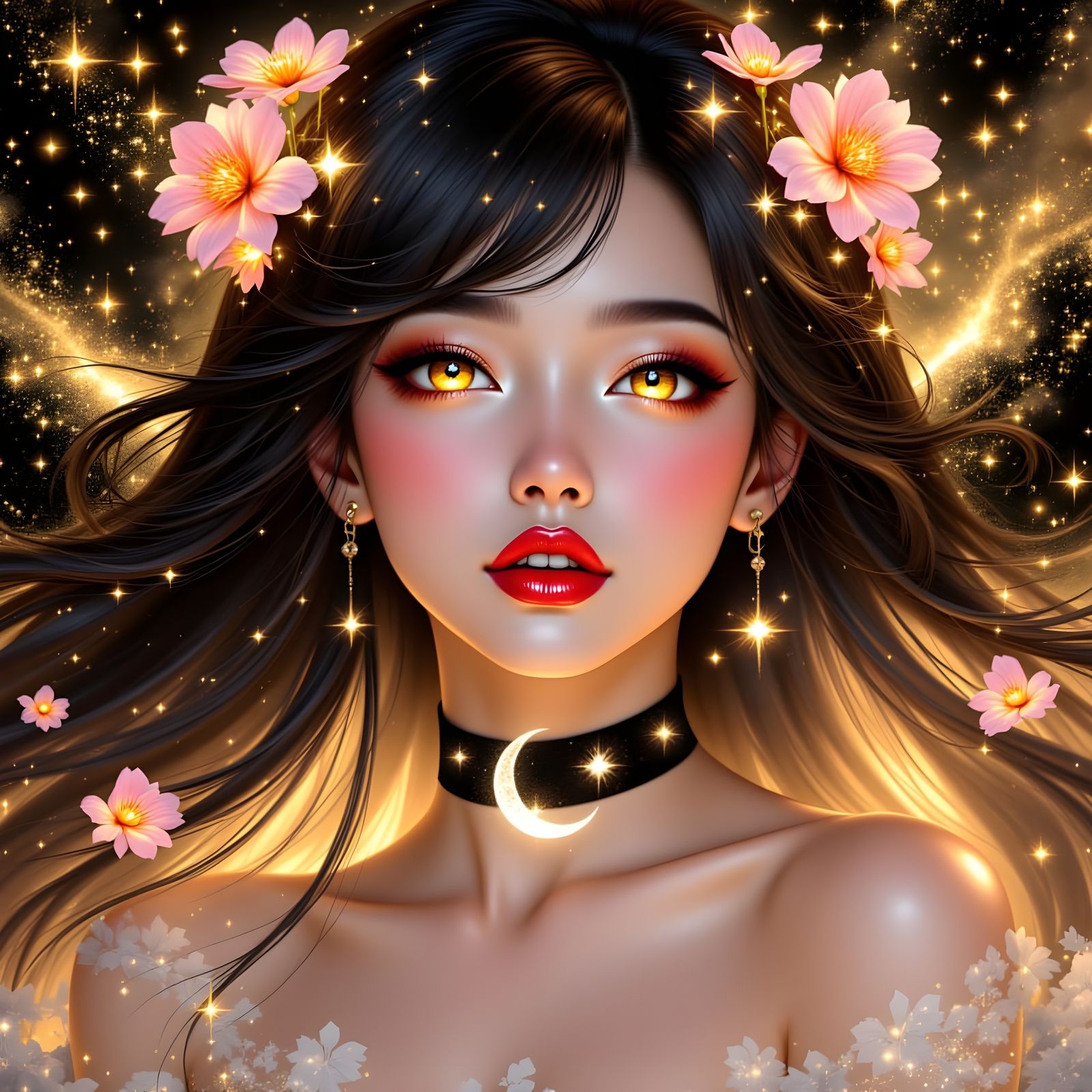 Dreamy Romantic Portrait of a Glowing Asian Woman