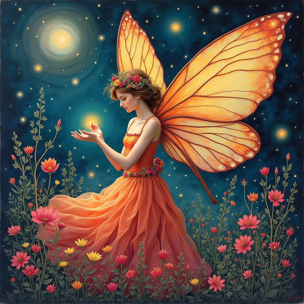 Magical Fairy Utopia in Abstract Art Style