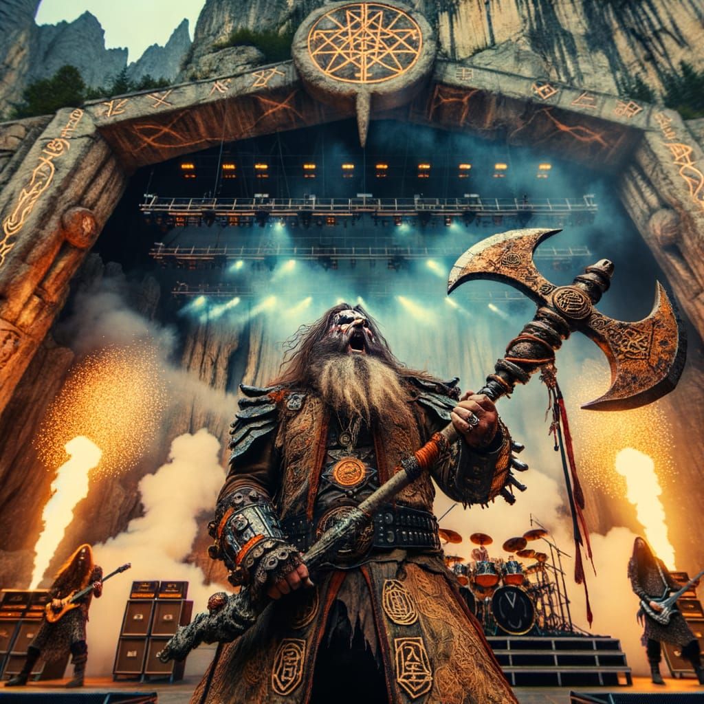 Epic Dwarven Concert in Ancient Mountain Amphitheater