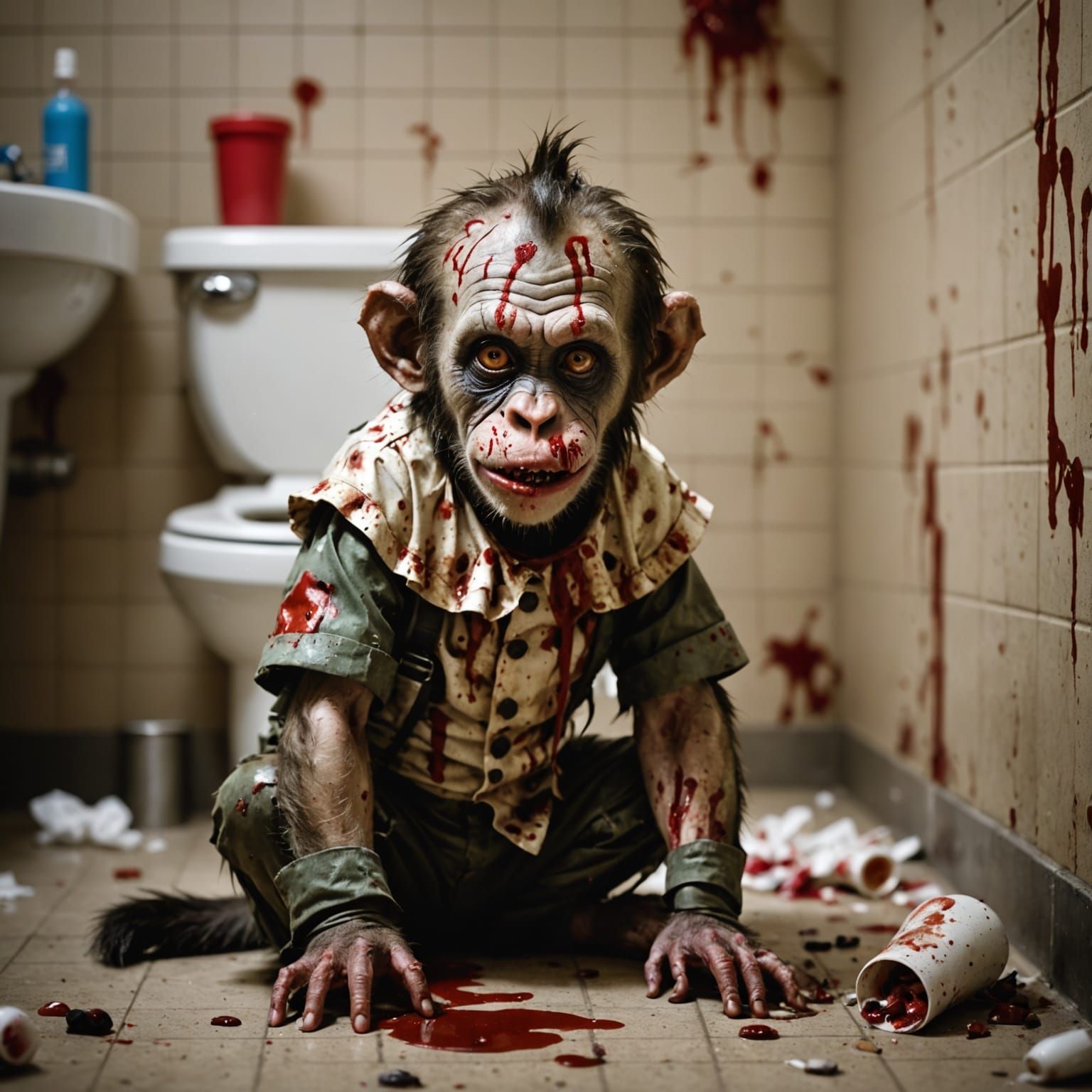 Abandoned Toddler in a Post-Apocalyptic Public Restroom