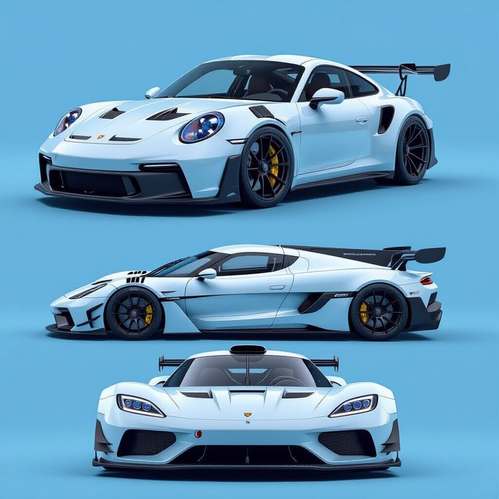 High-Performance Track Car Blueprint Inspired by Porsche, AM...