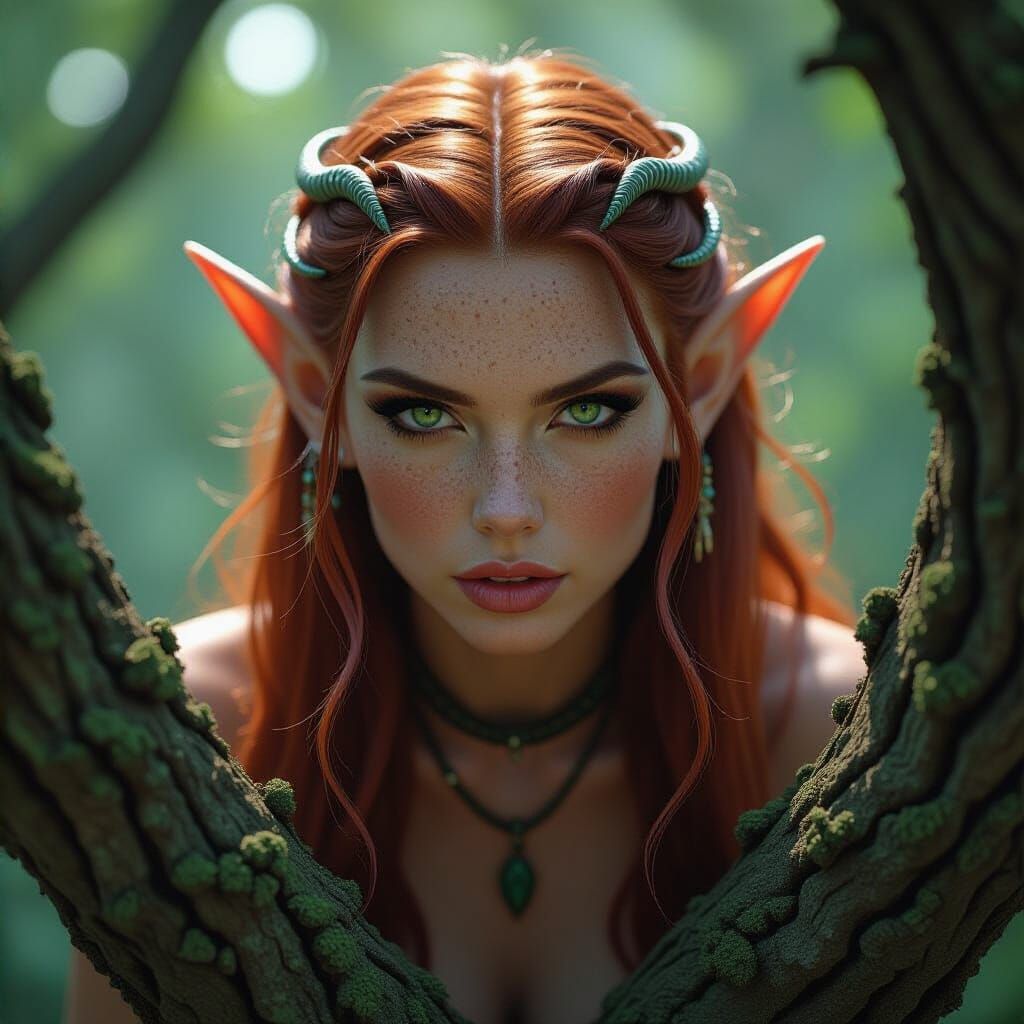 Gorgeous Alien Elf Goddess in Dark Fantasy Style
