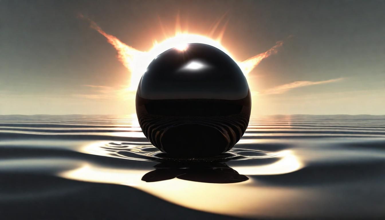 Mysterious Obsidian Orb Levitating Over the Sun