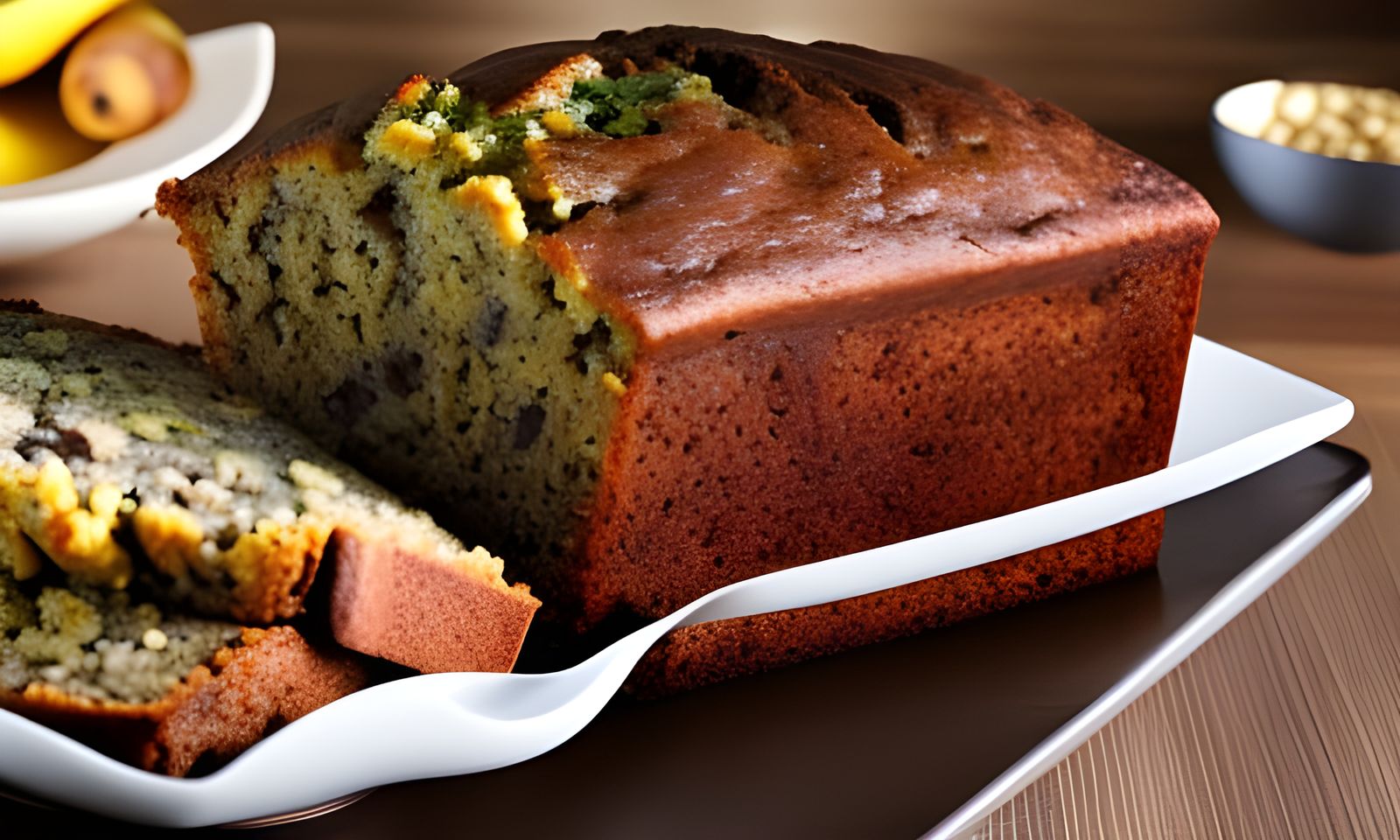 Golden Brown Banana Bread Loaf