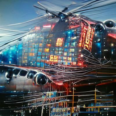 Gigantic Flying Fortress City in the Sky