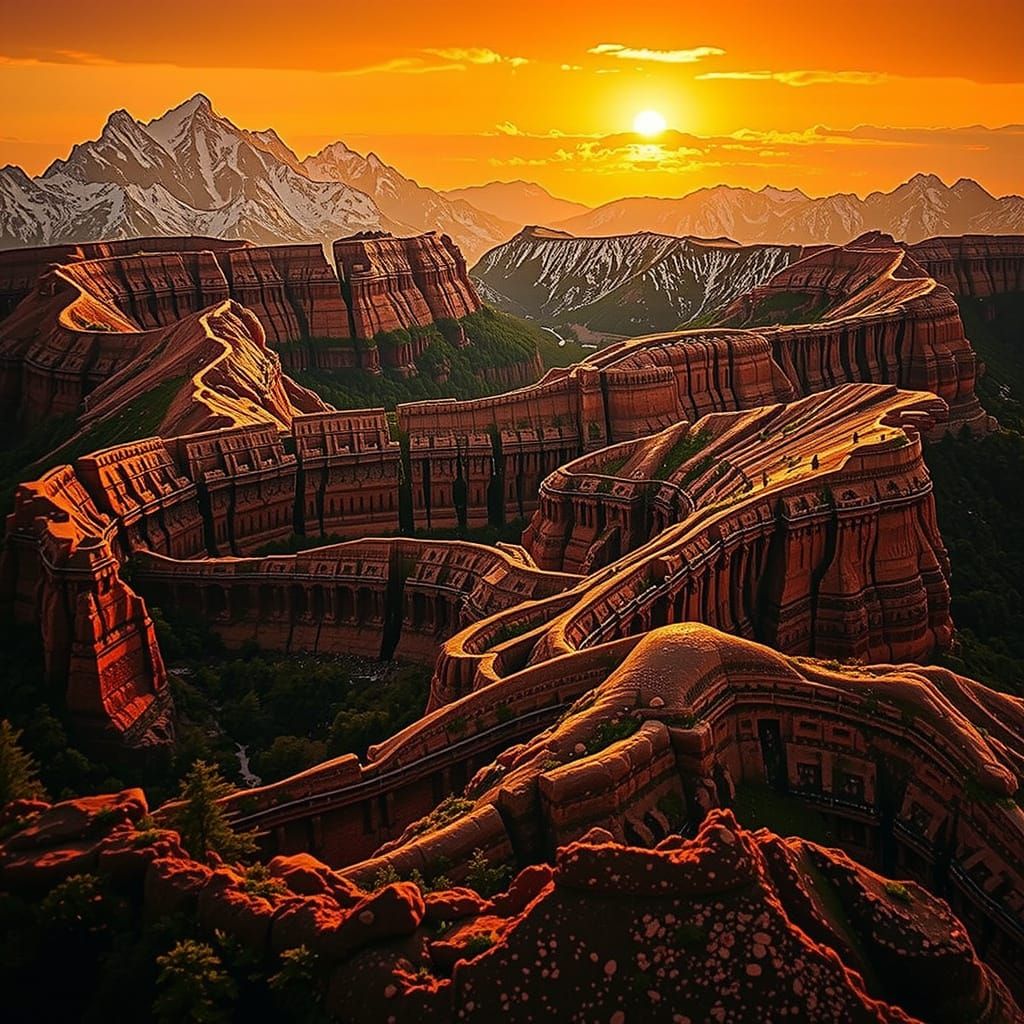 Golden Hour Landscape with Warm Lighting