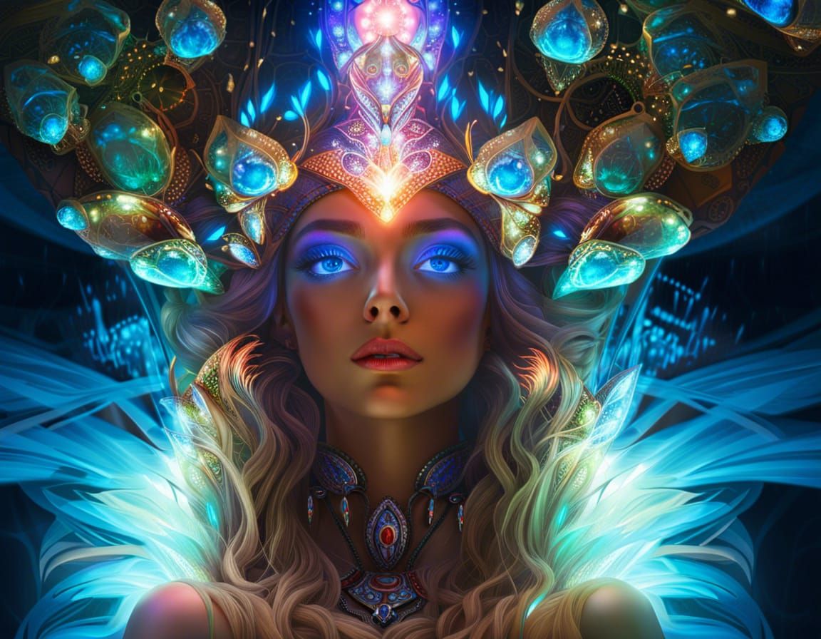 Glass Fairy Goddess in Fractal Fantasy World