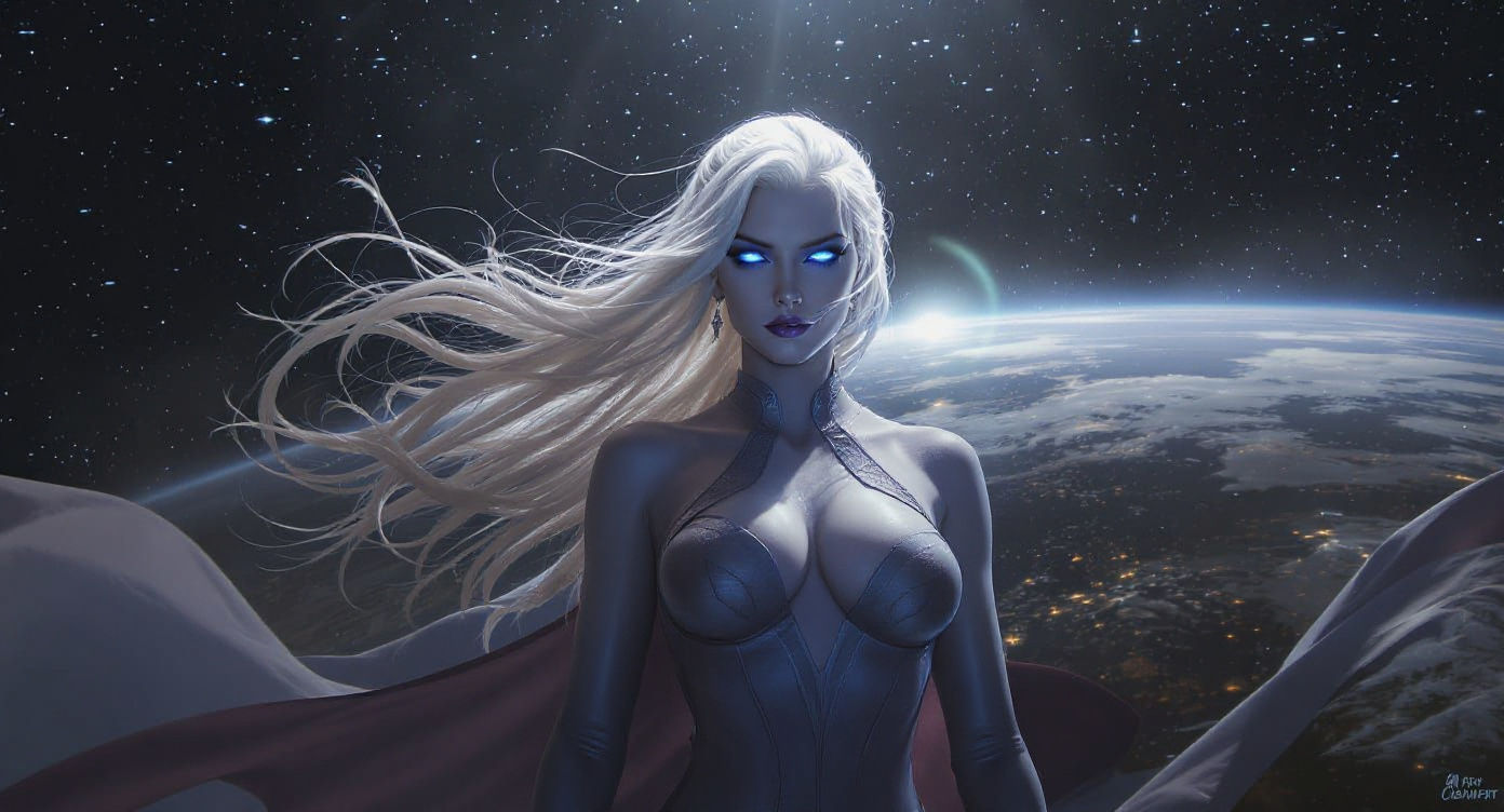 White-Haired Woman With Blue Eyes Commands Respect