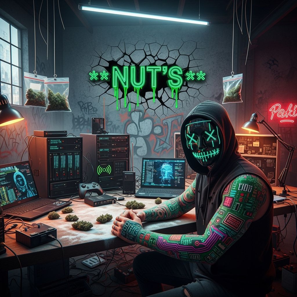 Abandoned Industrial Loft with Hacker in 35mm Film Style