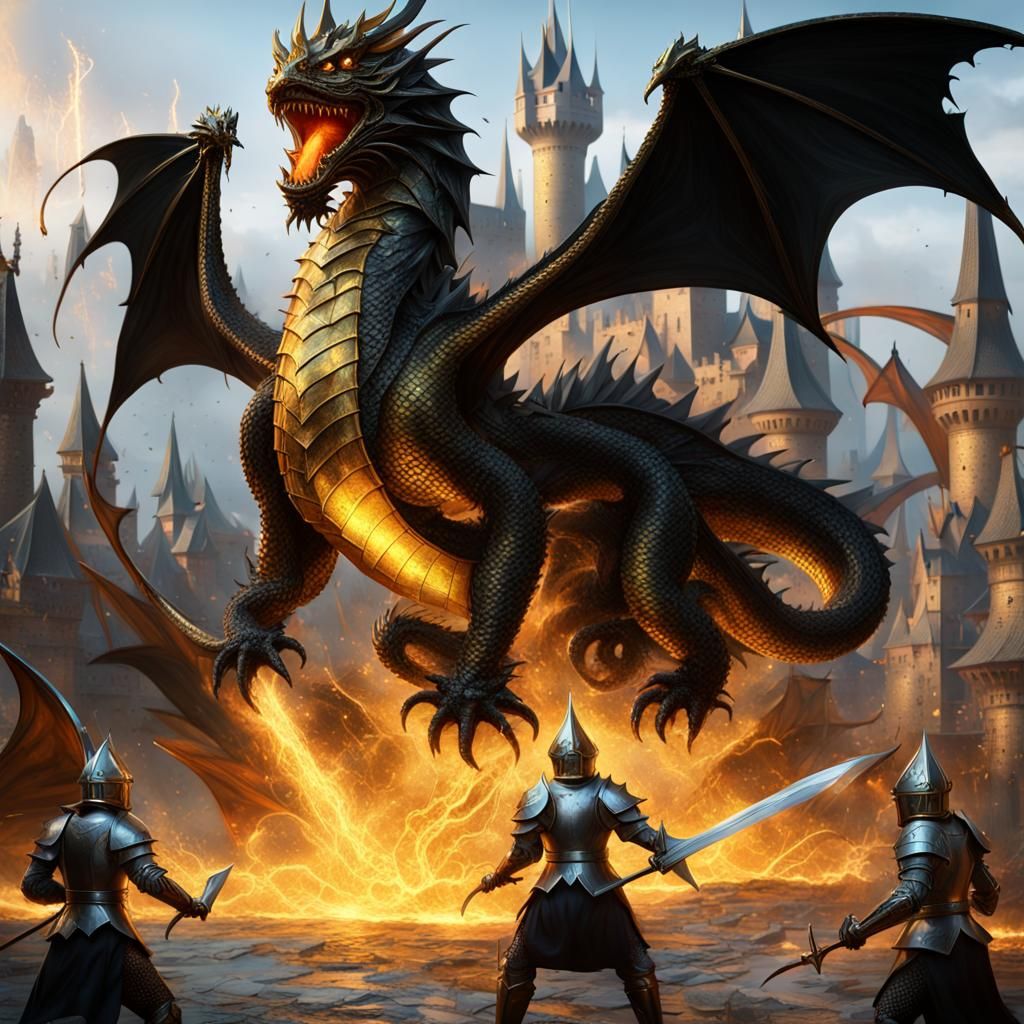 Knights and Dragons in Dark Fantasy Art
