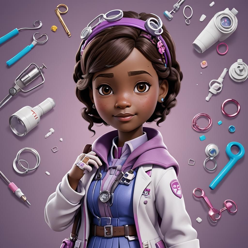 Doc McStuffins in Detailed 3D Anime Art