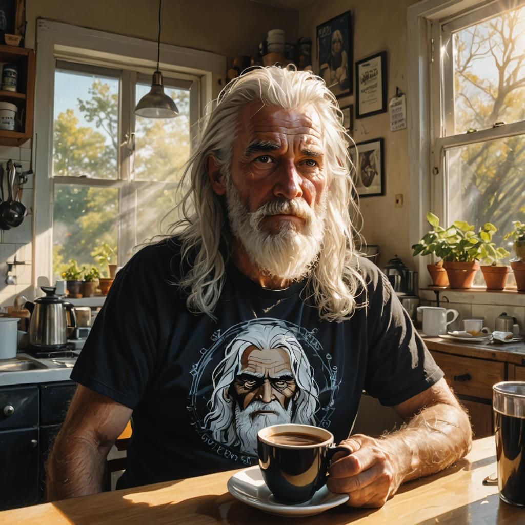 Morning Coffee: Portrait in Underground Comix Style