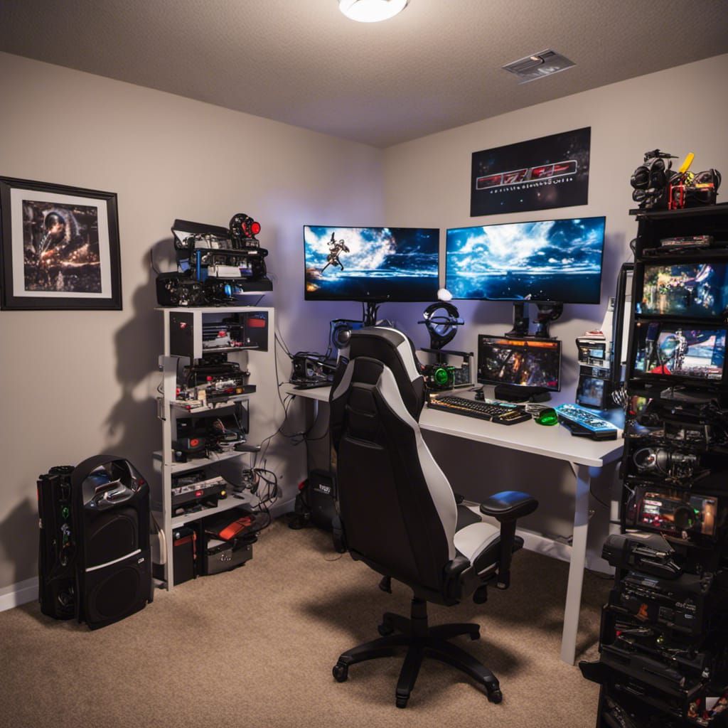 Sleek Gamer Room with Professional Photography Style