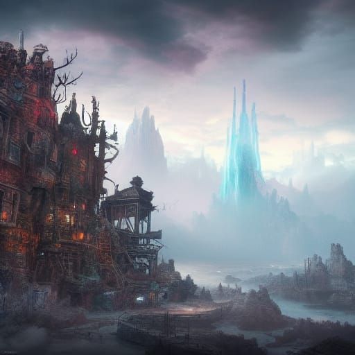 Post-Apocalyptic Wonderland in Detailed Matte Painting