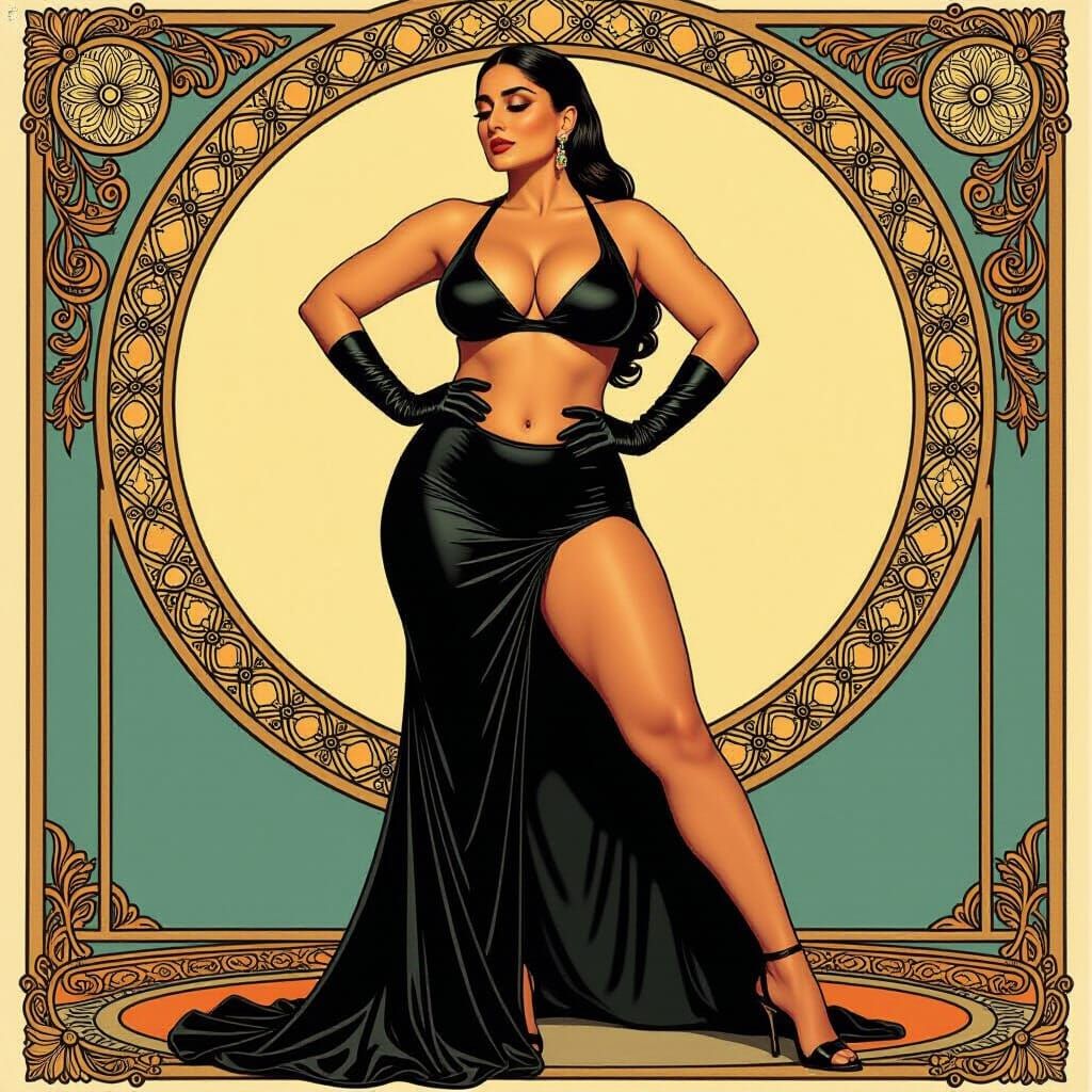 Kareena Kapoor as Confident Supervillain in Art Nouveau Styl...