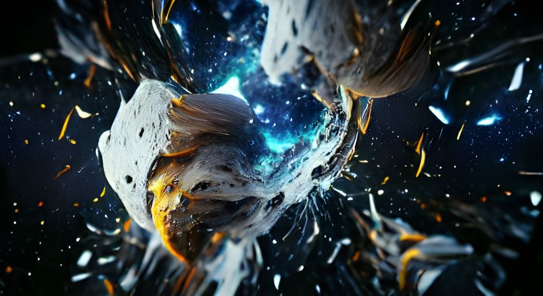 Asteroid Shattering Space-Time: A Cosmic Collision